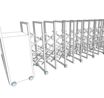 现代电动伸缩门su模型
