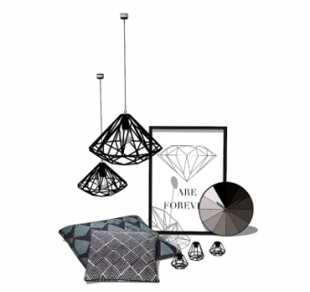 现代抱枕摆件su模型