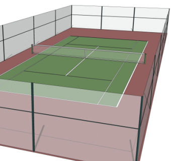 现代室外网球场su模型