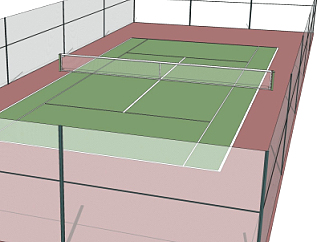 现代室外网球场su模型