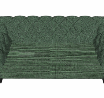 欧式布艺双人沙发su模型