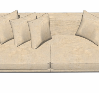 现代布艺双人沙发su模型