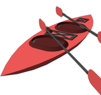 现代双人赛艇su模型