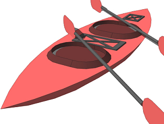 现代双人赛艇su模型