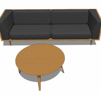 北欧双人沙发su模型