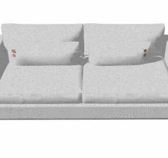 现代布艺双人沙发su模型