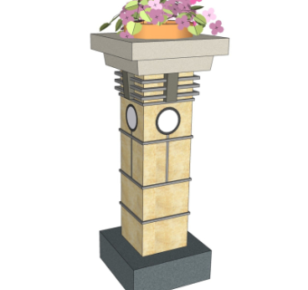 现代特色灯柱su模型