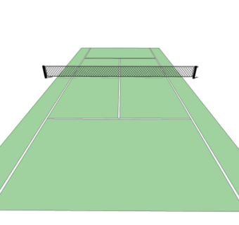 现代网球场su模型