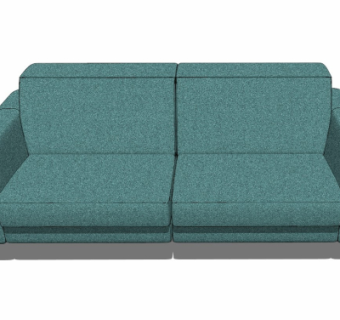 现代布艺双人沙发su模型