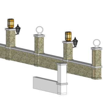 新古典围墙免费su模型
