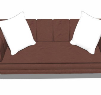 欧式布艺双人沙发su模型