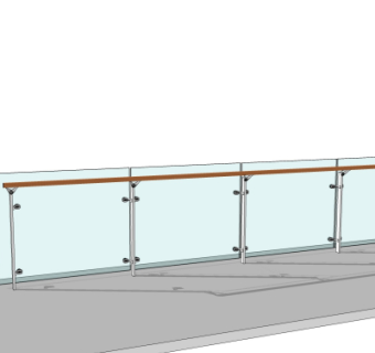 现代玻璃护栏su模型