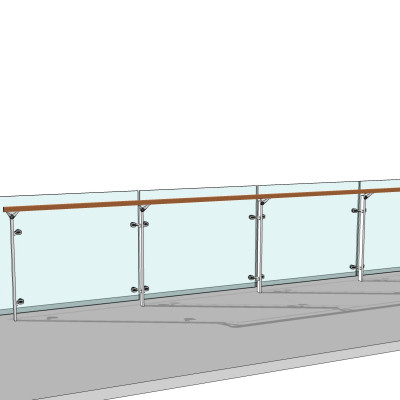 现代玻璃护栏su模型