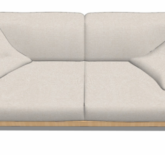 日式布艺双人沙发su模型