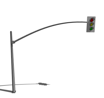 现代道路信号灯su模型