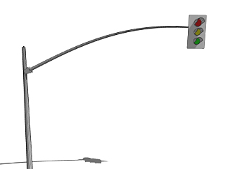 现代道路信号灯su模型