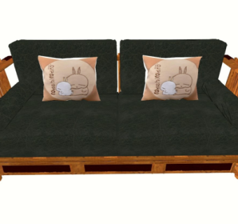 中式实木双人沙发su模型