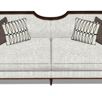 欧式布艺双人沙发su模型