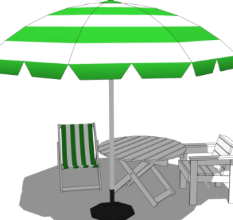 现代户外休息桌椅su模型