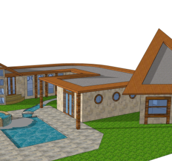 现代建筑外观su模型