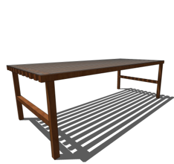现代实木户外长椅su模型