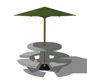 现代户外休闲桌椅su模型