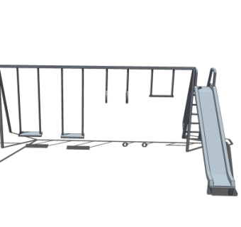 现代滑梯组合su模型