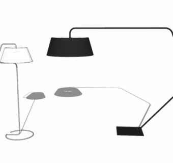 现代极简落地灯su模型