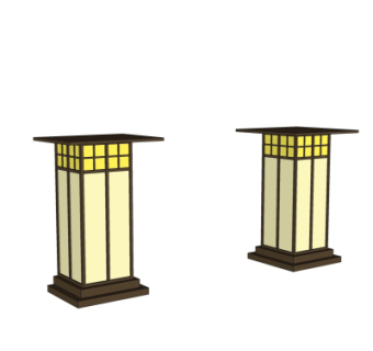 新中式户外灯su模型