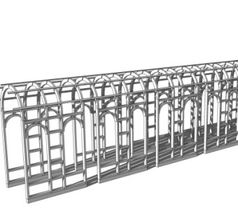 现代金属园林藤架免费su模型