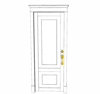 欧式平开门su模型