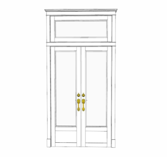 欧式双开门su模型