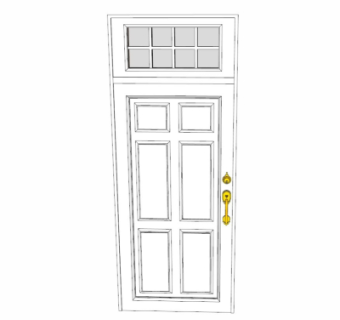 欧式平开门su模型