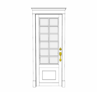 欧式平开门su模型