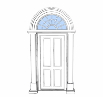 欧式平开门su模型