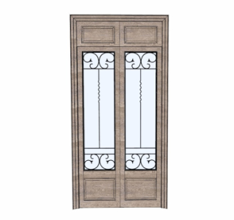 欧式屏风隔断su模型