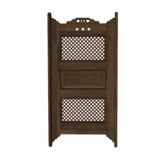 中式实木隔断su模型