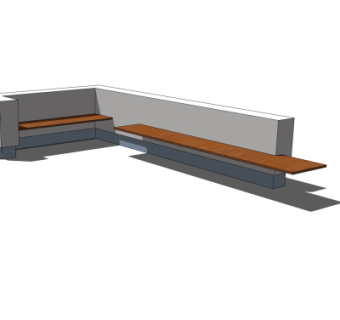 现代户外坐凳su模型