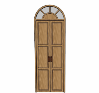 欧式实木双开门su模型