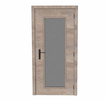 现代平开门su模型