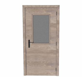 现代平开门su模型