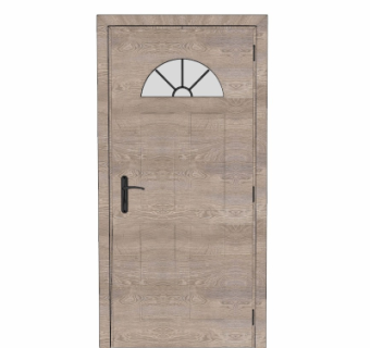 现代平开门su模型