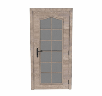 现代平开门su模型