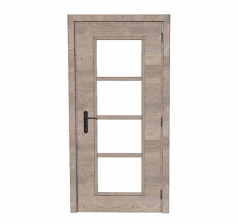 现代实木平开门su模型