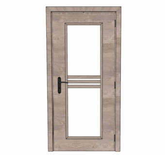 现代实木平开门su模型