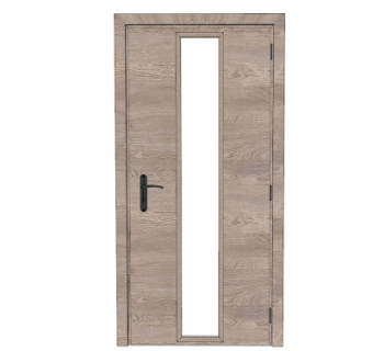 现代实木平开门su模型