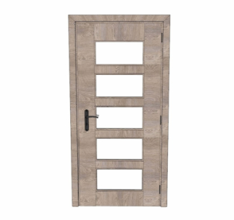 现代实木平开门su模型