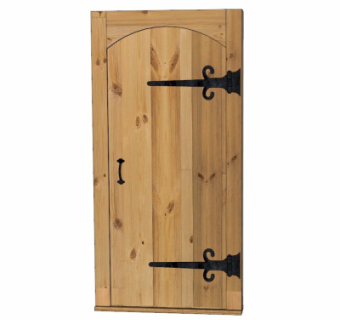 工业风实木平开门su模型