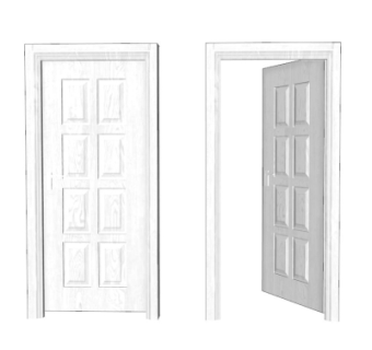 简欧平开门组件su模型