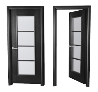 现代平开门组件su模型